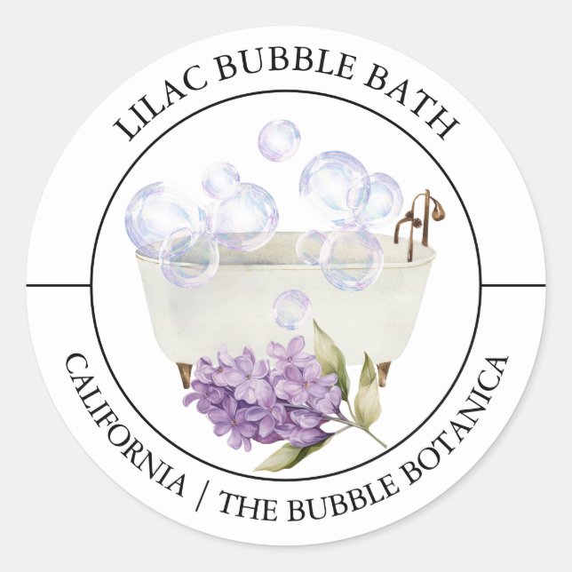 Étiquette de bain de bulle Lilac (Devant)