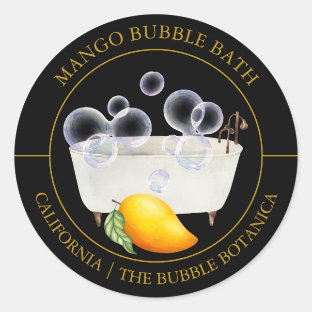 Étiquette de bain de bulle Mango (Devant)