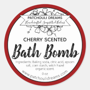 Étiquette de bain de cerise personnalisable fait m