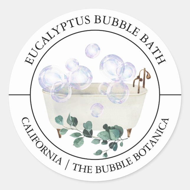 Étiquette de bain Eucalyptus (Devant)