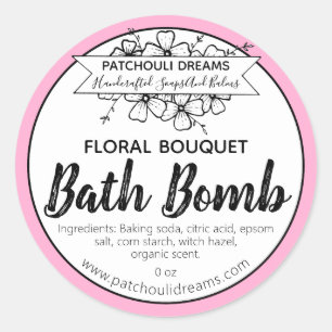 Étiquette de bain floral sur mesure fabriqué à