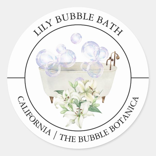 Étiquette de bain Lily Bubble (Devant)