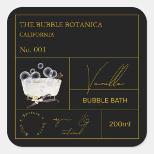 Étiquette de bain moussant à la vanille pour apoth
