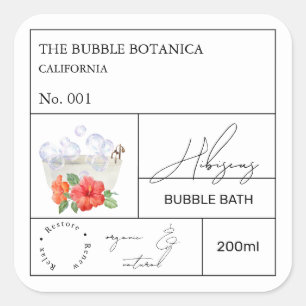 Étiquette de bain moussant à l'hibiscus de l'apoth