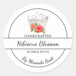 Étiquette de bain simple fait maison Hibiscus