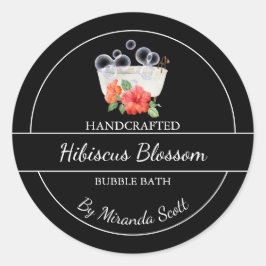 Étiquette de bain simple fait maison Hibiscus