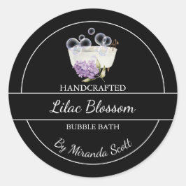 Étiquette de bain simple Lilac fait maison