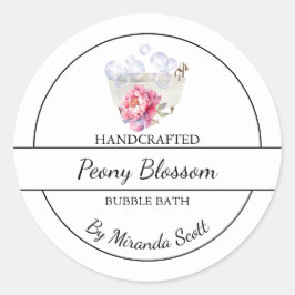 Étiquette de bain simple Peony fait maison