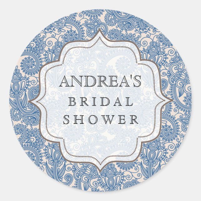 Étiquette de balise de Fête des mariées bleue (Devant)