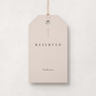 Étiquette de banc d'église Rose pâle Grace pour pl