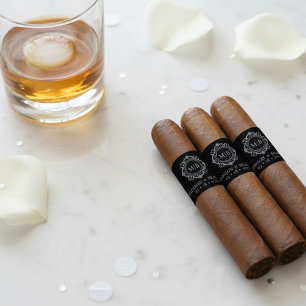 Étiquette de bande de cigare de mariage à monogram