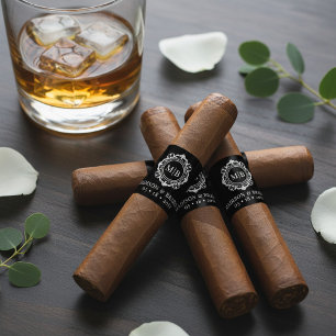 Étiquette de bande de cigare de mariage à monogram