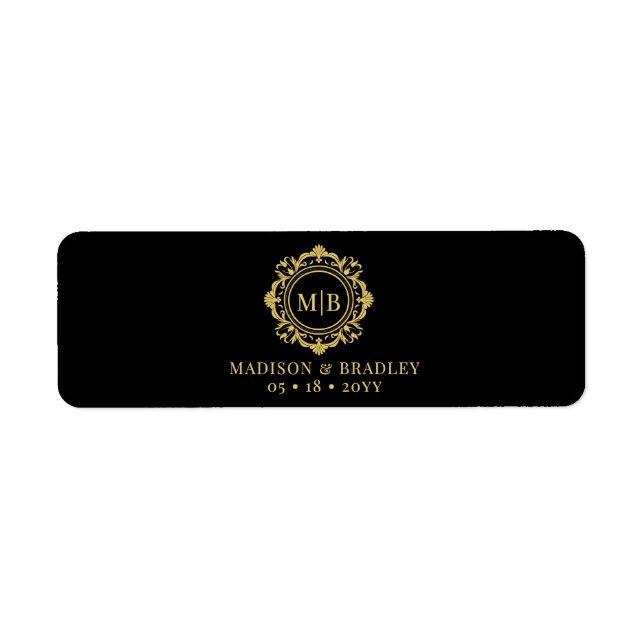 Étiquette de bande de Mariage de cigar à monogramm (Devant)