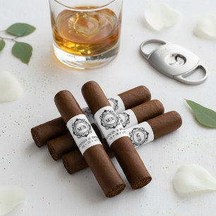 Étiquette de bande de Mariage de cigar à monogramm