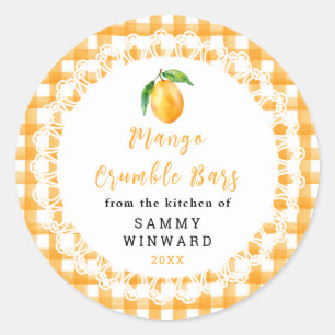 Étiquette de barre de crumble à la mangue maison