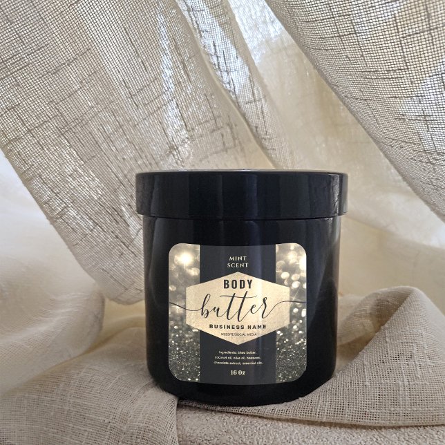 Étiquette de beurre corporel à script scintillant  (Créateur téléchargé)