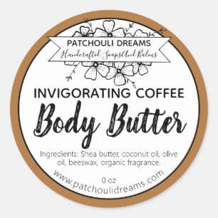 Étiquette de beurre de café personnalisable fabr