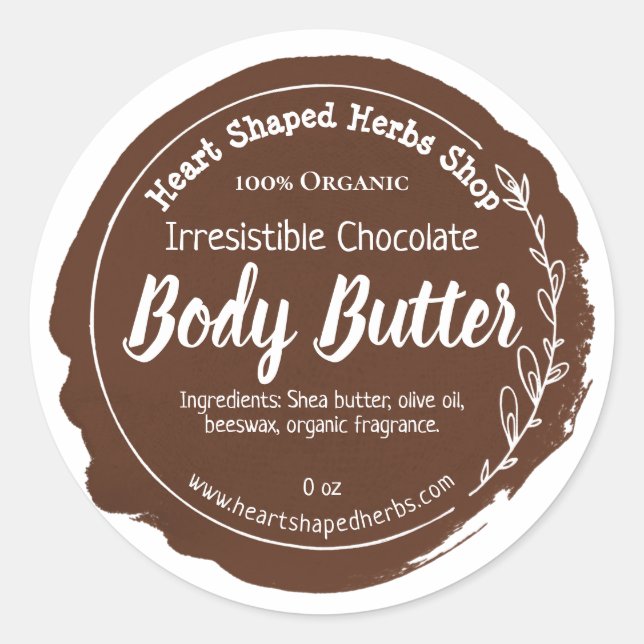 Étiquette de beurre de chocolat personnalisable fa (Devant)