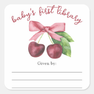 Étiquette de bibliothèque pour Baby Shower à ruban