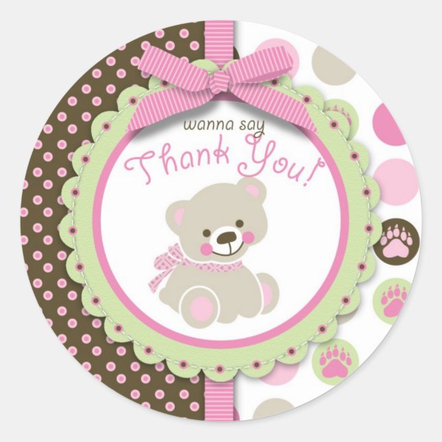 Étiquette de bienvenue de la fille de l'ours TY (Devant)