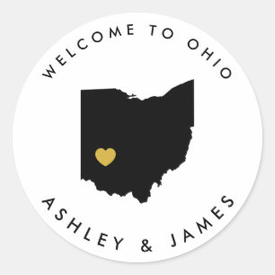 Étiquette de bienvenue du Mariage de l'Ohio, noir 