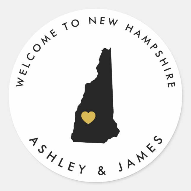 Étiquette de bienvenue du Mariage du New Hampshire (Devant)