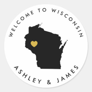 Étiquette de bienvenue du Mariage du Wisconsin, no