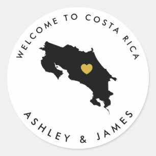Étiquette de bienvenue Mariage Costa Rica, Noir d'