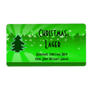 Étiquette de bière d'arbre de Noël