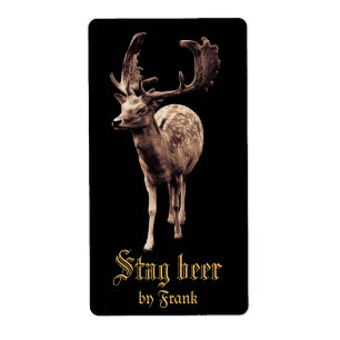 Étiquette de bière de cerf sauvage