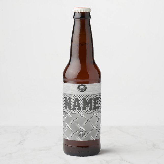 Étiquette de bières en métal et acier (Devant)