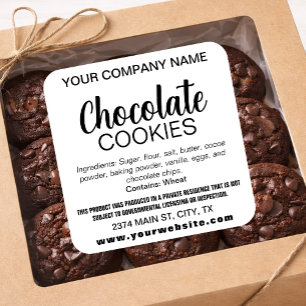 Étiquette de biscuits au chocolat (ou toute autre