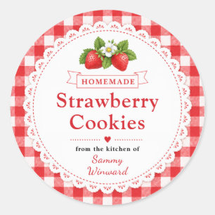 Étiquette de biscuits aux fraises faits maison