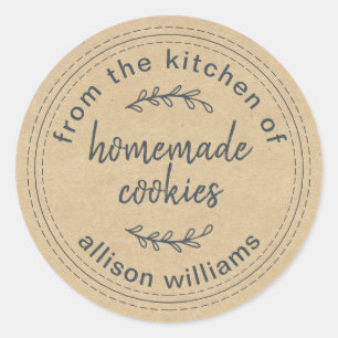 Étiquette de biscuits faits maison Kraft Rustic