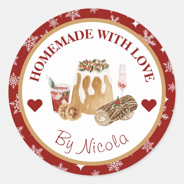 Étiquette de Biscuits faits maison pour les Fêtes  (Devant)