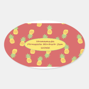 Étiquette de bocal à ananas maison Rhubarb Jam Can