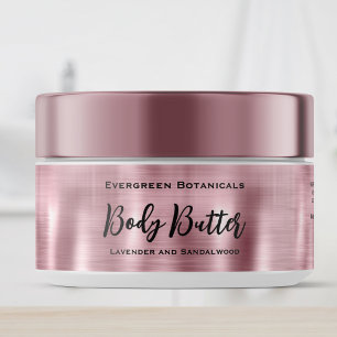 Étiquette de bocal de cosmétique - Pétrole rose br