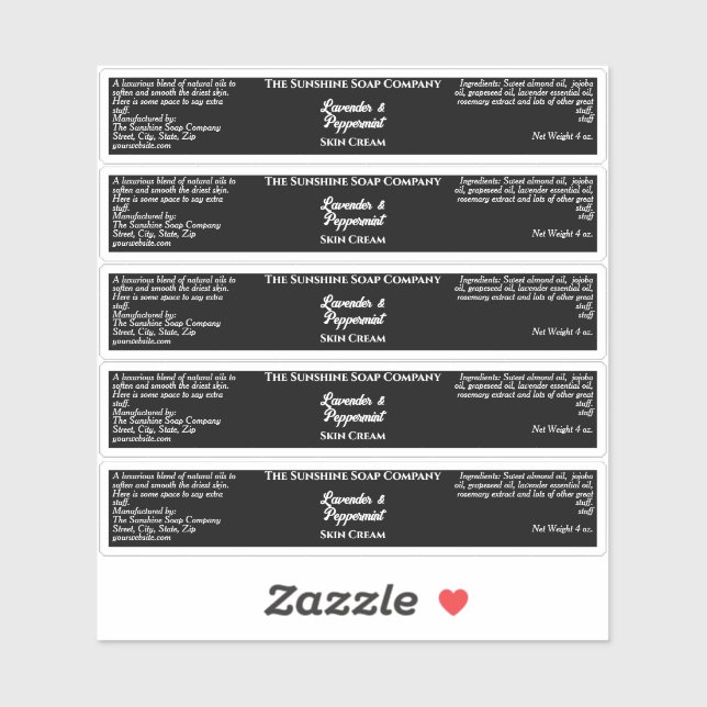 Étiquette de bocal simple en cosmétique noire de 0 (Feuille)