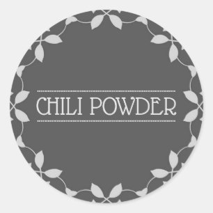 Étiquette de bocaux d'épices chili