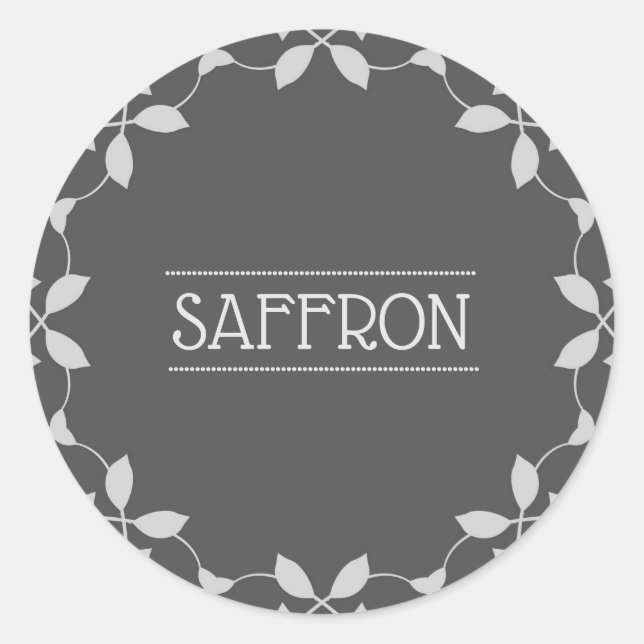 Étiquette de bocaux d'épices safran (Devant)