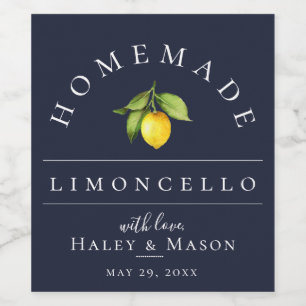 Étiquette de boisson bleu Limoncello moderne