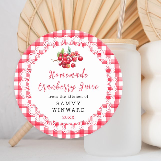Étiquette de boisson de jus de canneberge fait mai (Créateur téléchargé)