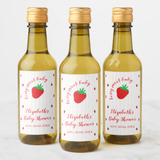 Étiquette de boisson pour Baby Shower « Fraise Suc