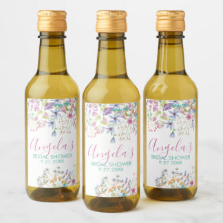 Étiquette de boisson pour douche de mariée florale