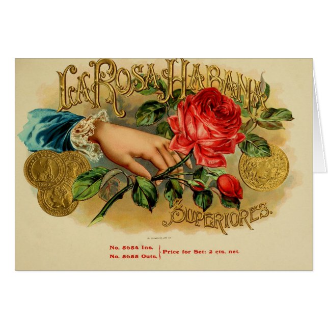 Étiquette de boîte à cigares vintage (Devant horizontal)