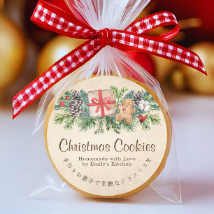 Étiquette de boîte de biscuits de Noël en Kraft pa