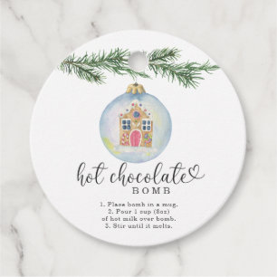étiquette de bombe de chocolat chaud. Hiver à l'aq