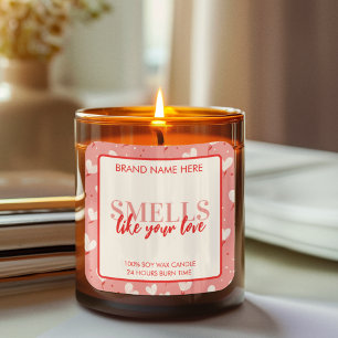 Étiquette de bougie de la Saint-Valentin « Sent co