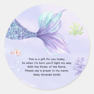 étiquette de bougie de prière pour baby shower que