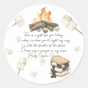 Étiquette de bougie de prière pour baby shower S'm